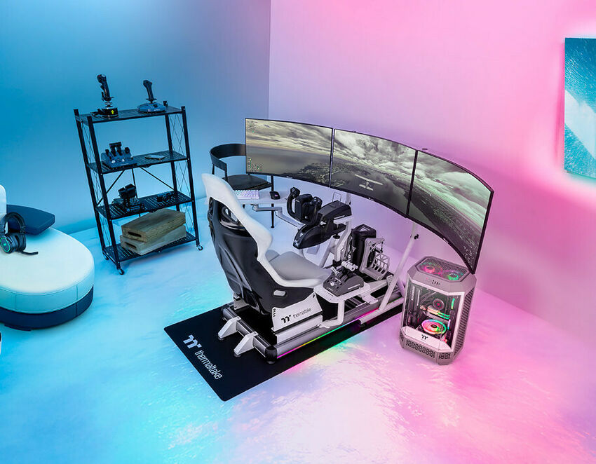 Thermaltake GF500 Flight Simulator Cockpit - Blanc (image:2)