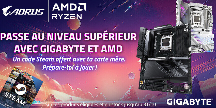 50€ de code Steam offert par Gigabyte !
