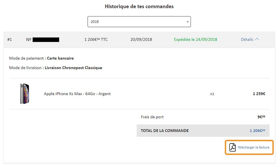 Demande de facture