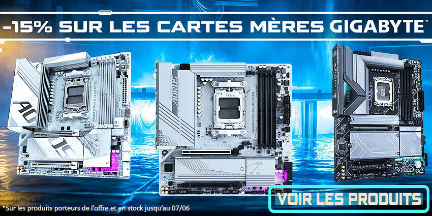 Jusqu'à 30€ cartes mères Gigabyte