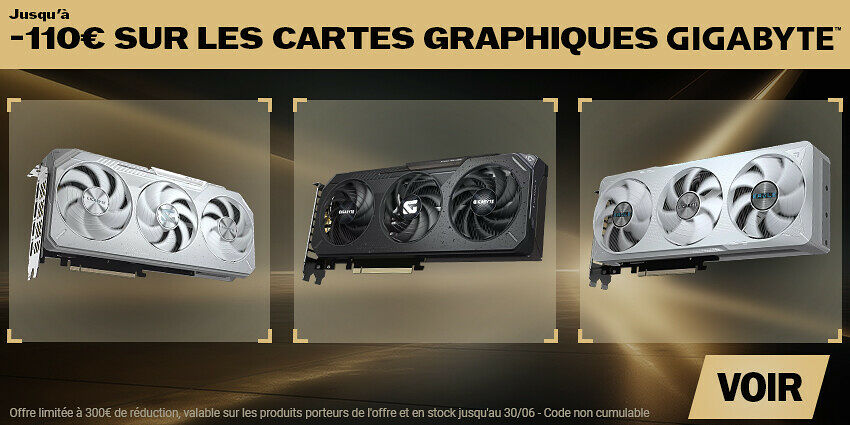 Jusqu'à 110€ sur les cartes graphiques Gigabyte