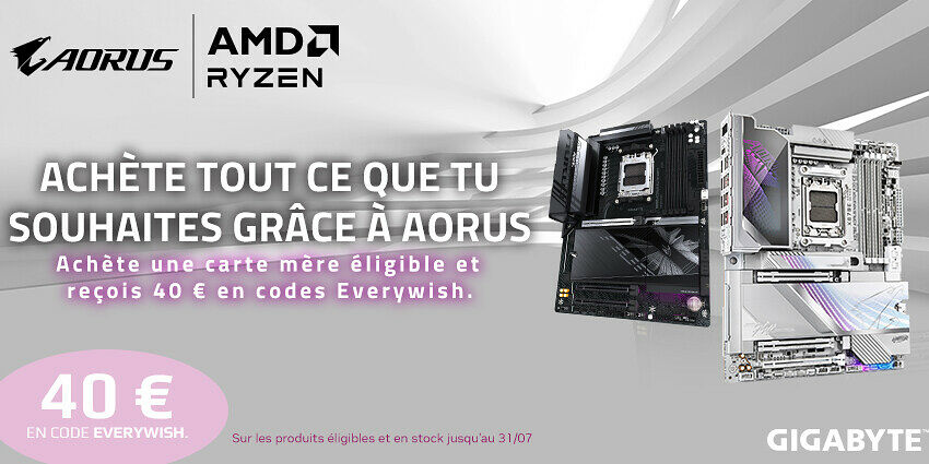 40€ de carte cadeau Everywish offert par AORUS