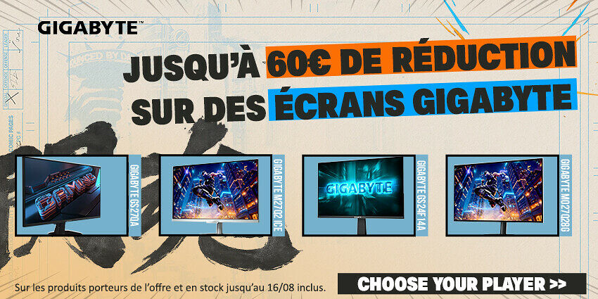 Jusqu'à -60€ Ecrans Gigabyte
