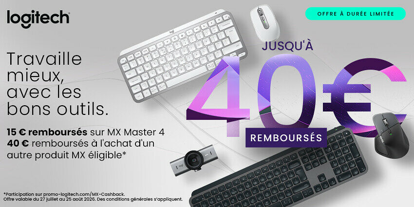 Jusqu'à 40€ remboursés avec Logitech